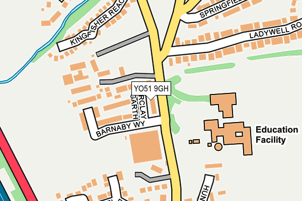 YO51 9GH map - OS OpenMap – Local (Ordnance Survey)