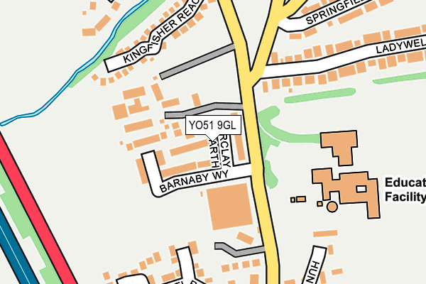 YO51 9GL map - OS OpenMap – Local (Ordnance Survey)