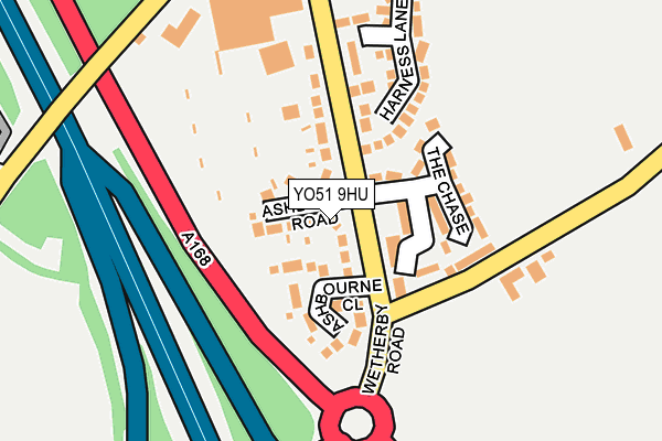 YO51 9HU map - OS OpenMap – Local (Ordnance Survey)