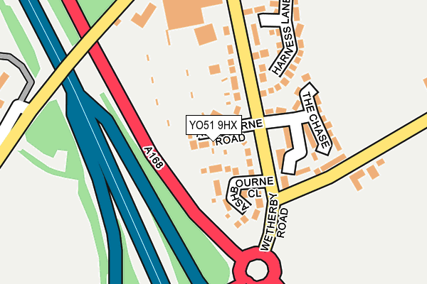 YO51 9HX map - OS OpenMap – Local (Ordnance Survey)