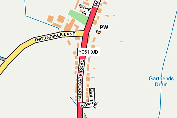 YO51 9JD map - OS OpenMap – Local (Ordnance Survey)