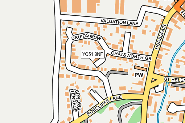 YO51 9NF map - OS OpenMap – Local (Ordnance Survey)