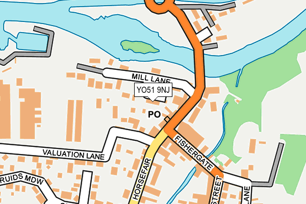YO51 9NJ map - OS OpenMap – Local (Ordnance Survey)