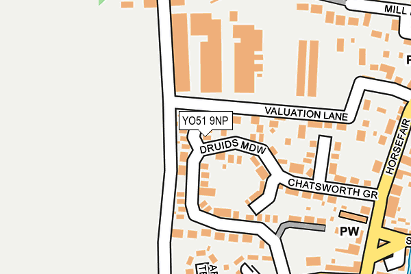 YO51 9NP map - OS OpenMap – Local (Ordnance Survey)