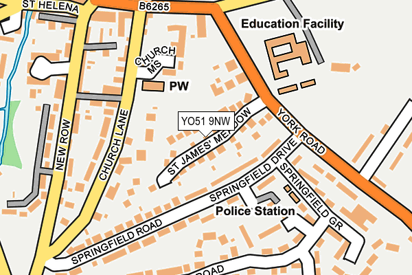 YO51 9NW map - OS OpenMap – Local (Ordnance Survey)