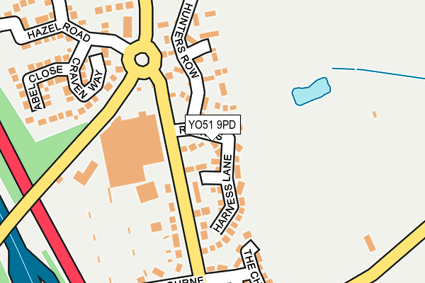YO51 9PD map - OS OpenMap – Local (Ordnance Survey)