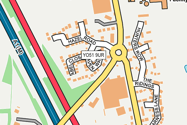 YO51 9UR map - OS OpenMap – Local (Ordnance Survey)
