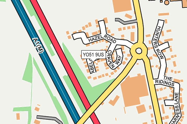 YO51 9US map - OS OpenMap – Local (Ordnance Survey)