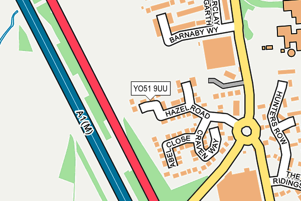 YO51 9UU map - OS OpenMap – Local (Ordnance Survey)