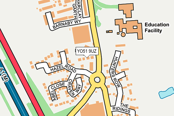 YO51 9UZ map - OS OpenMap – Local (Ordnance Survey)