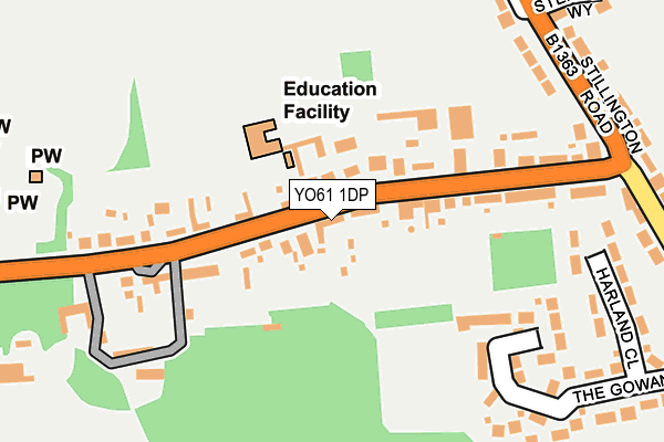 YO61 1DP map - OS OpenMap – Local (Ordnance Survey)