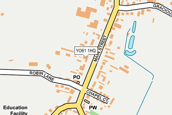 YO61 1HQ map - OS OpenMap – Local (Ordnance Survey)