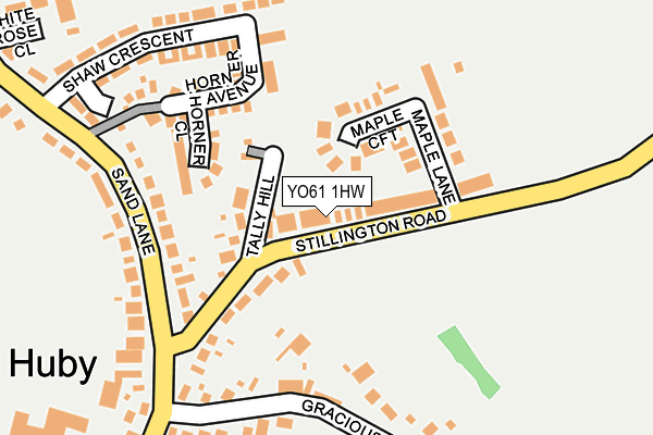 YO61 1HW map - OS OpenMap – Local (Ordnance Survey)