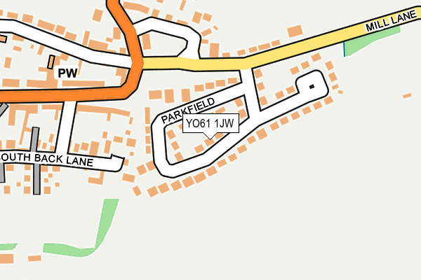 YO61 1JW map - OS OpenMap – Local (Ordnance Survey)
