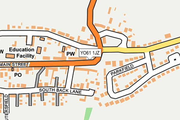 YO61 1JZ map - OS OpenMap – Local (Ordnance Survey)