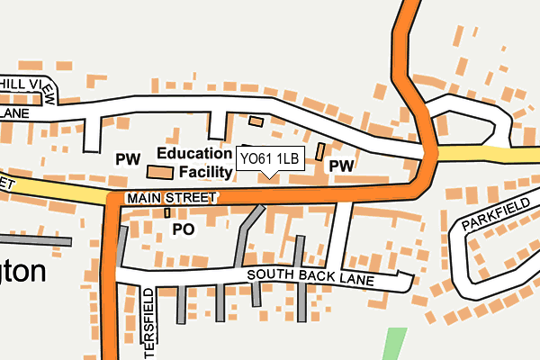 YO61 1LB map - OS OpenMap – Local (Ordnance Survey)