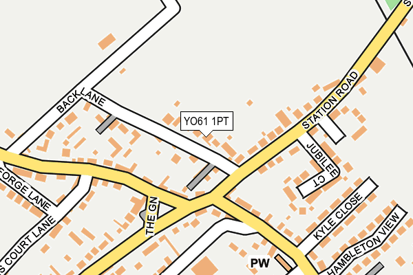 YO61 1PT map - OS OpenMap – Local (Ordnance Survey)