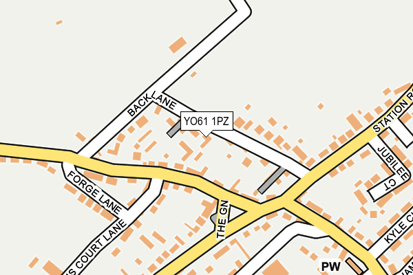 YO61 1PZ map - OS OpenMap – Local (Ordnance Survey)