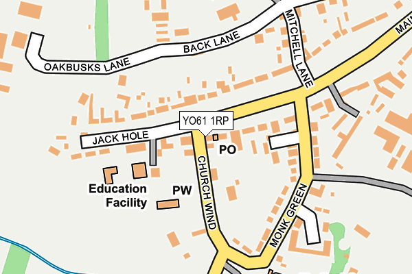 YO61 1RP map - OS OpenMap – Local (Ordnance Survey)