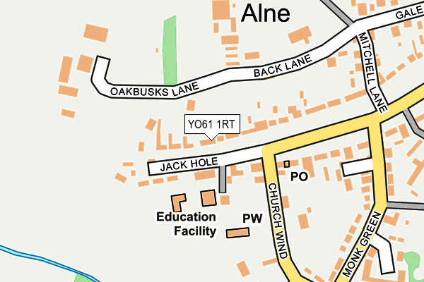 YO61 1RT map - OS OpenMap – Local (Ordnance Survey)