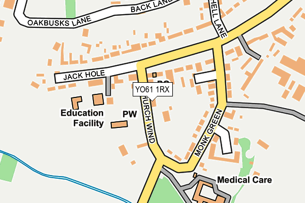 YO61 1RX map - OS OpenMap – Local (Ordnance Survey)