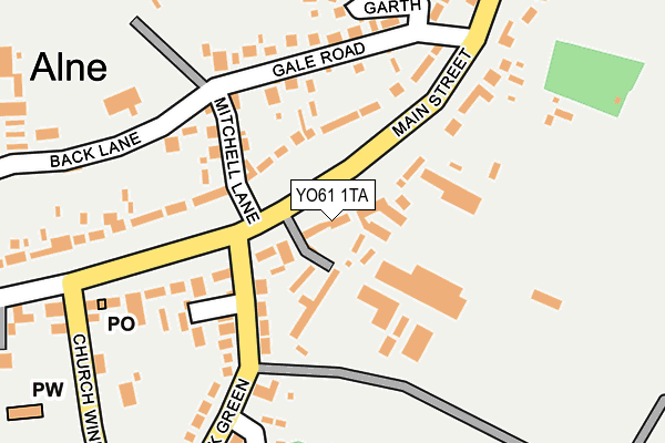 YO61 1TA map - OS OpenMap – Local (Ordnance Survey)