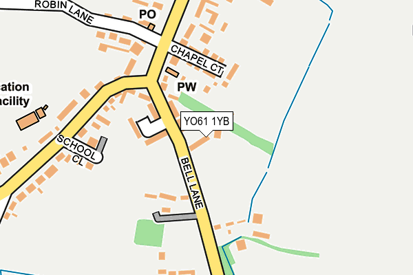 YO61 1YB map - OS OpenMap – Local (Ordnance Survey)