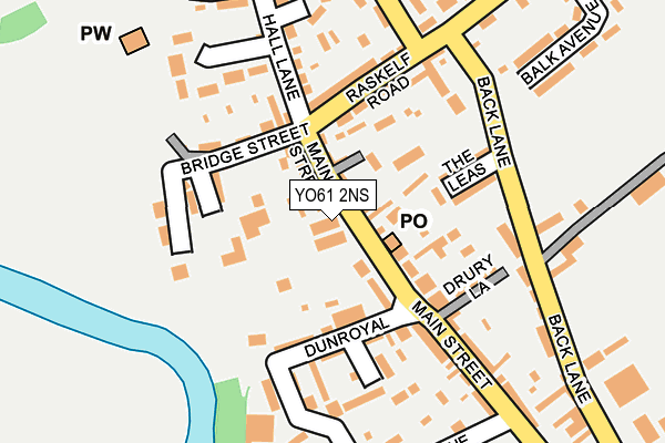 YO61 2NS map - OS OpenMap – Local (Ordnance Survey)