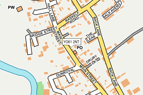 YO61 2NT map - OS OpenMap – Local (Ordnance Survey)
