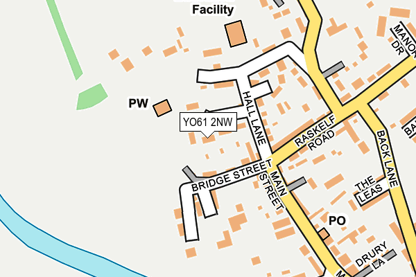 YO61 2NW map - OS OpenMap – Local (Ordnance Survey)