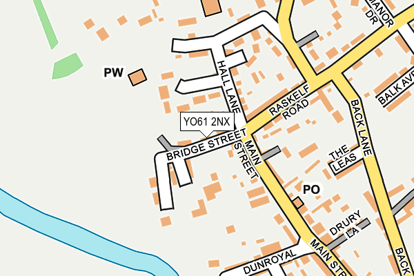 YO61 2NX map - OS OpenMap – Local (Ordnance Survey)