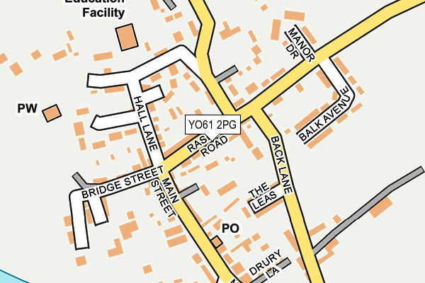 YO61 2PG map - OS OpenMap – Local (Ordnance Survey)