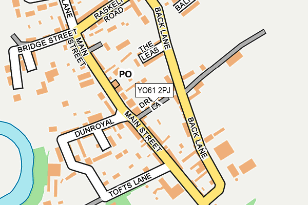 YO61 2PJ map - OS OpenMap – Local (Ordnance Survey)