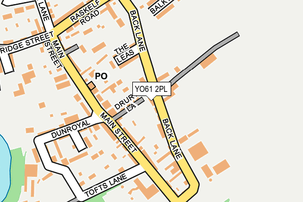 YO61 2PL map - OS OpenMap – Local (Ordnance Survey)