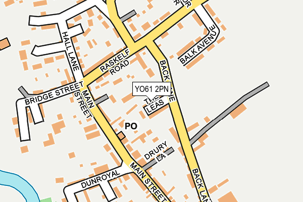 YO61 2PN map - OS OpenMap – Local (Ordnance Survey)