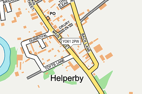 YO61 2PW map - OS OpenMap – Local (Ordnance Survey)
