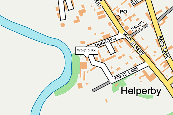 YO61 2PX map - OS OpenMap – Local (Ordnance Survey)