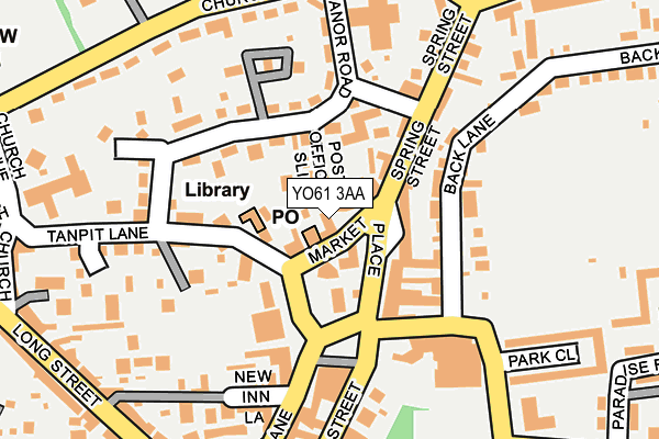 YO61 3AA map - OS OpenMap – Local (Ordnance Survey)