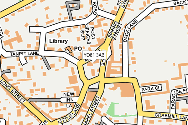 YO61 3AB map - OS OpenMap – Local (Ordnance Survey)