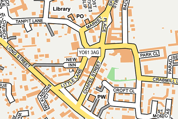 YO61 3AG map - OS OpenMap – Local (Ordnance Survey)