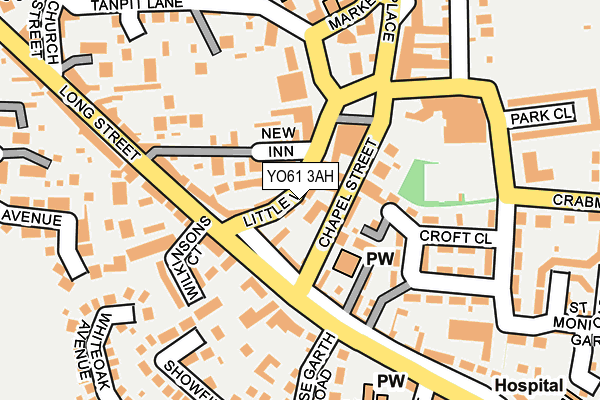 YO61 3AH map - OS OpenMap – Local (Ordnance Survey)