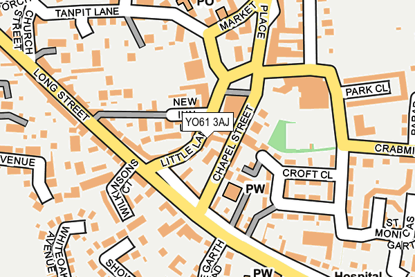 YO61 3AJ map - OS OpenMap – Local (Ordnance Survey)