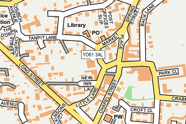 YO61 3AL map - OS OpenMap – Local (Ordnance Survey)