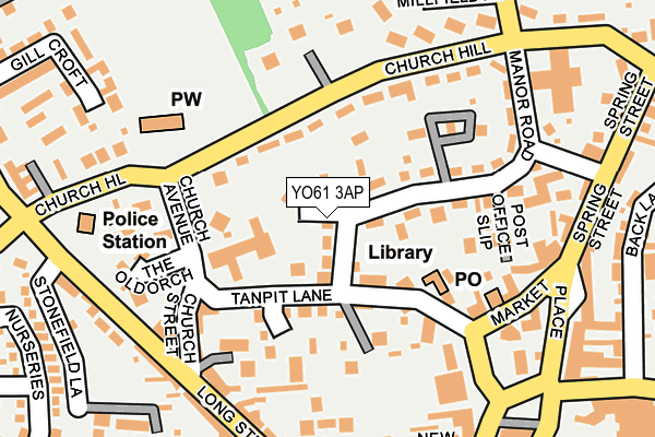 YO61 3AP map - OS OpenMap – Local (Ordnance Survey)