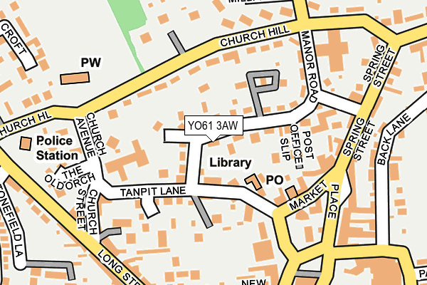YO61 3AW map - OS OpenMap – Local (Ordnance Survey)