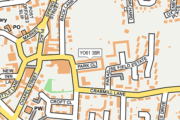 YO61 3BR map - OS OpenMap – Local (Ordnance Survey)