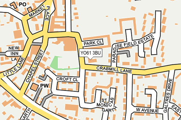 YO61 3BU map - OS OpenMap – Local (Ordnance Survey)