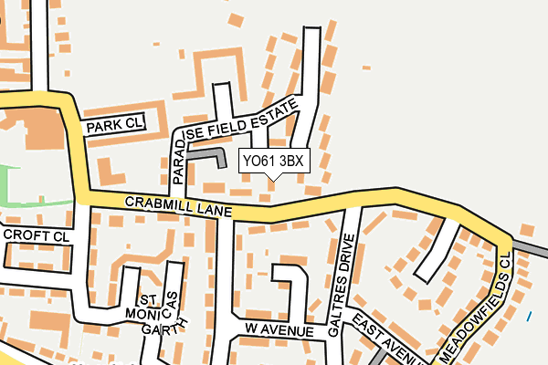 YO61 3BX map - OS OpenMap – Local (Ordnance Survey)