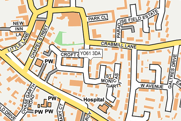 YO61 3DA map - OS OpenMap – Local (Ordnance Survey)