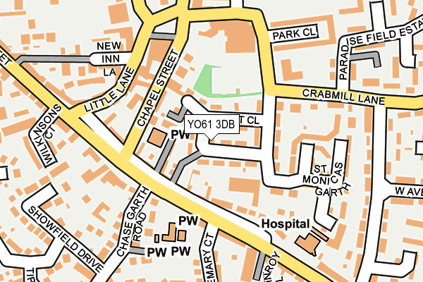 YO61 3DB map - OS OpenMap – Local (Ordnance Survey)